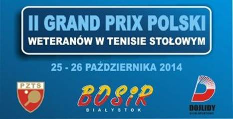 Banner - II Grand Prix Polski Weteranów w Tenisie Stołowym